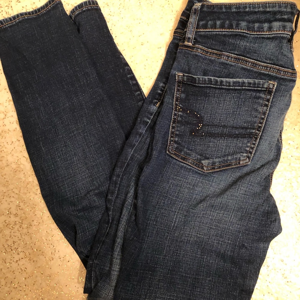 American Eagle high-rise jeggings with bedazzling